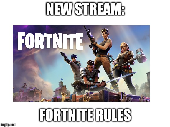 NEW STREAM:; FORTNITE RULES | made w/ Imgflip meme maker