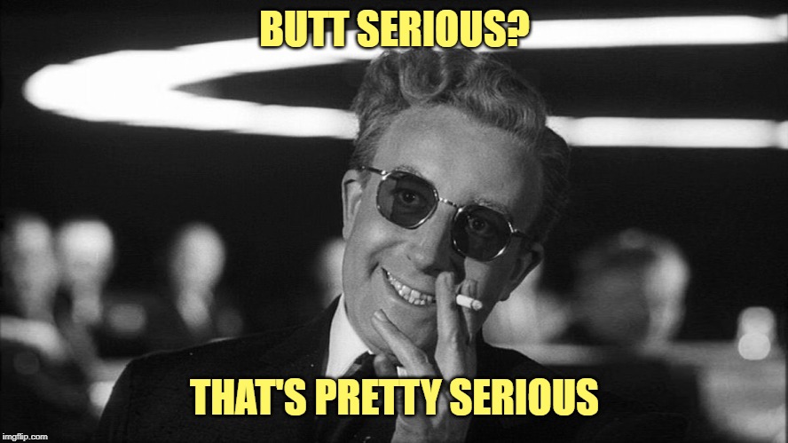 Doctor Strangelove says... | BUTT SERIOUS? THAT'S PRETTY SERIOUS | image tagged in doctor strangelove says | made w/ Imgflip meme maker
