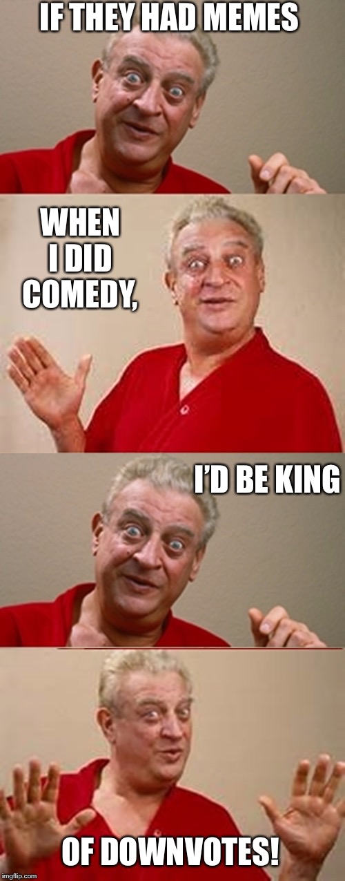 Bad Pun Rodney Dangerfield | IF THEY HAD MEMES OF DOWNVOTES! WHEN I DID COMEDY, I’D BE KING | image tagged in bad pun rodney dangerfield | made w/ Imgflip meme maker