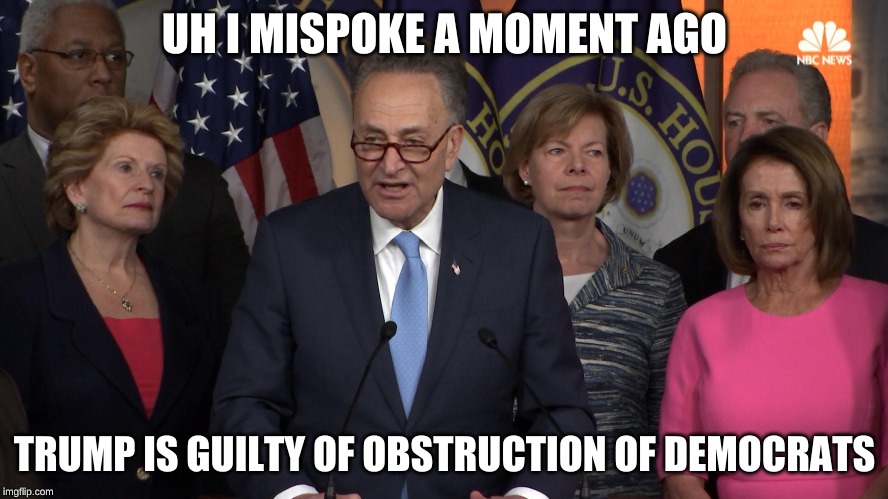 This is about protecting the Constitution so we can gut the 2nd Amendment which is not part of the Constitution..... | UH I MISPOKE A MOMENT AGO; TRUMP IS GUILTY OF OBSTRUCTION OF DEMOCRATS | image tagged in democrat congressmen | made w/ Imgflip meme maker