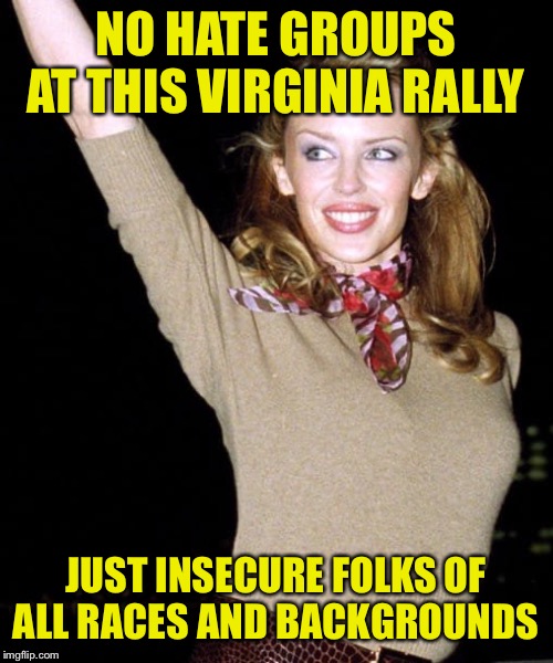 Gun rights activists aren’t haters. They’re Americans just like you and me, only tremendously paranoid and insecure | NO HATE GROUPS AT THIS VIRGINIA RALLY; JUST INSECURE FOLKS OF ALL RACES AND BACKGROUNDS | image tagged in kylie neck scarf,gun rights,guns,second amendment,gun laws,protesters | made w/ Imgflip meme maker
