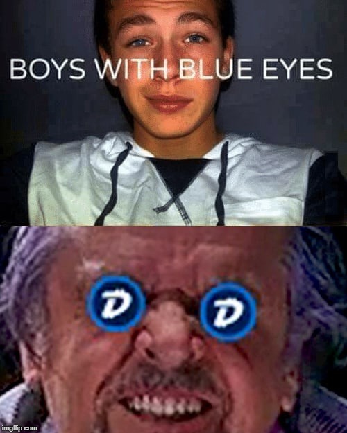 Boys With Blue Eyes | image tagged in digibyte,dgb,blue eyes,crazy eyes,eyes,jack nicholson | made w/ Imgflip meme maker