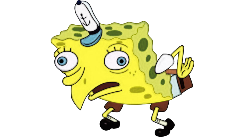 High Quality Mocking Spongebob (Transparent) Blank Meme Template