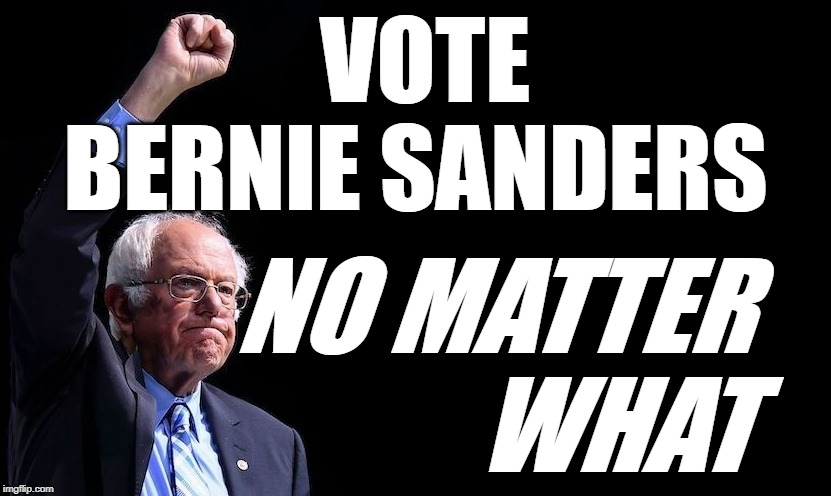 VBSNMW | VOTE BERNIE SANDERS; NO MATTER
WHAT | image tagged in bernie sanders,vote,election 2020 | made w/ Imgflip meme maker