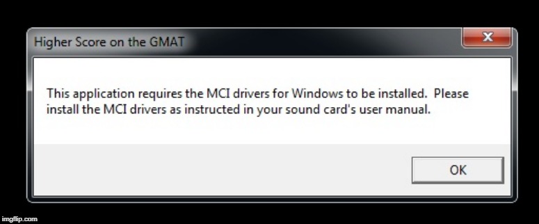 MCI Error | image tagged in mci error | made w/ Imgflip meme maker