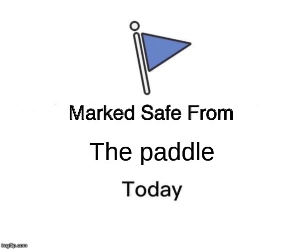 Marked Safe From | The paddle | image tagged in memes,marked safe from | made w/ Imgflip meme maker