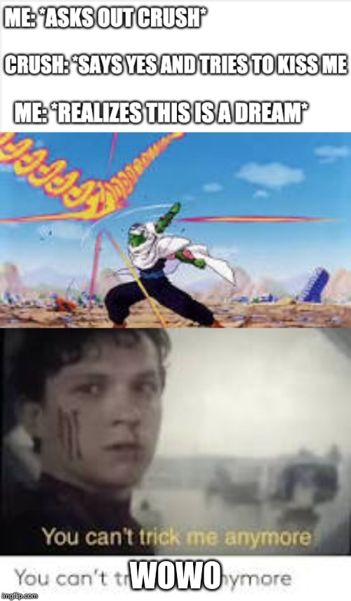 WOWO | image tagged in piccolo,spiderman,crush | made w/ Imgflip meme maker