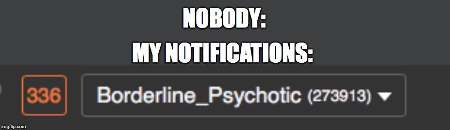 NOBODY:; MY NOTIFICATIONS: | image tagged in notifications | made w/ Imgflip meme maker