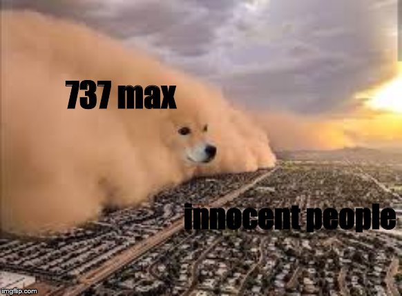 dog sandstorm | 737 max; innocent people | image tagged in dog sandstorm | made w/ Imgflip meme maker