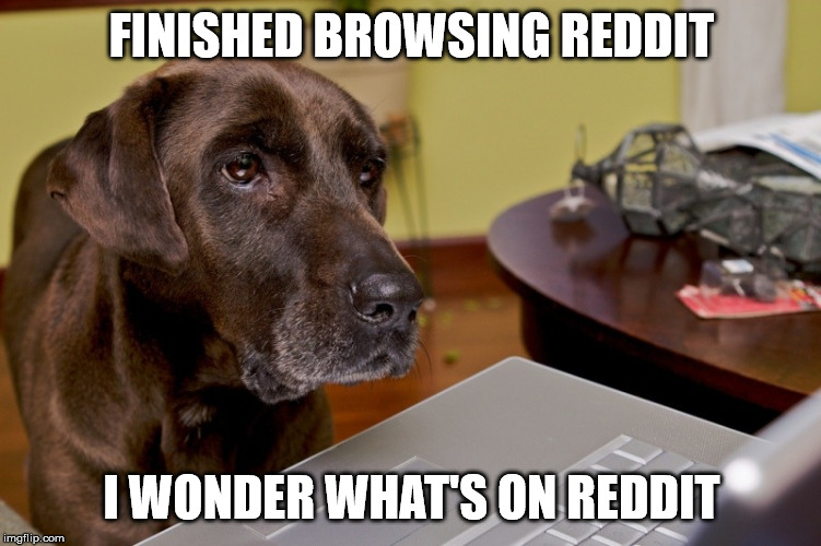 FINISHED BROWSING REDDIT; I WONDER WHAT'S ON REDDIT | image tagged in AdviceAnimals | made w/ Imgflip meme maker