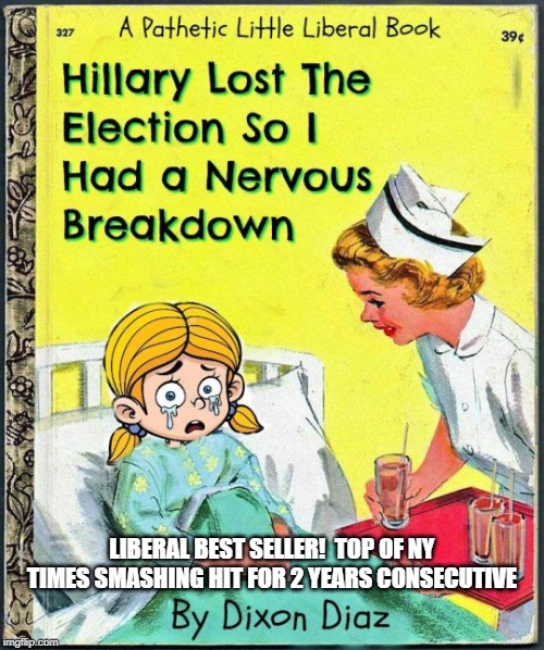 A pathetic Little Liberal book | LIBERAL BEST SELLER!  TOP OF NY TIMES SMASHING HIT FOR 2 YEARS CONSECUTIVE | image tagged in crying democrats | made w/ Imgflip meme maker