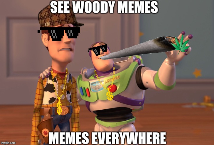 X, X Everywhere Meme | SEE WOODY MEMES; MEMES EVERYWHERE | image tagged in memes,x x everywhere | made w/ Imgflip meme maker