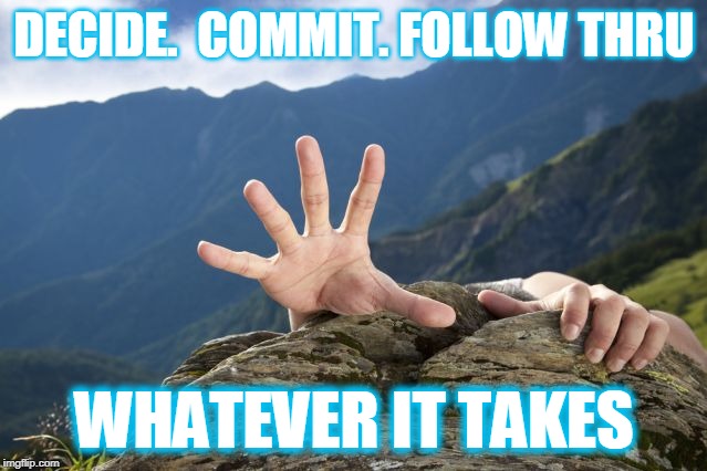 whatever it takes | DECIDE.  COMMIT. FOLLOW THRU; WHATEVER IT TAKES | image tagged in whatever it takes | made w/ Imgflip meme maker