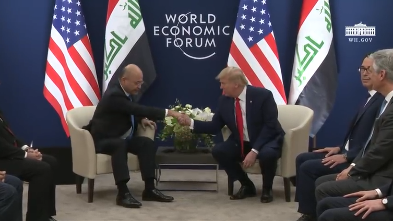 High Quality TRUMP Iraq PAYBACK DAVOS Blank Meme Template