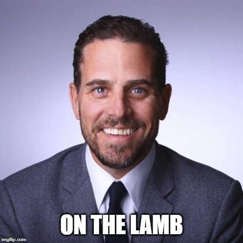 Can you say | ON THE LAMB | image tagged in hunter biden,corruption | made w/ Imgflip meme maker