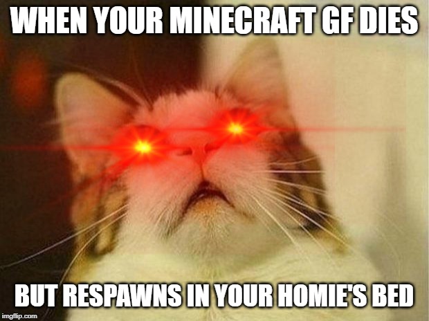 Hol' up | WHEN YOUR MINECRAFT GF DIES; BUT RESPAWNS IN YOUR HOMIE'S BED | image tagged in holy shit | made w/ Imgflip meme maker