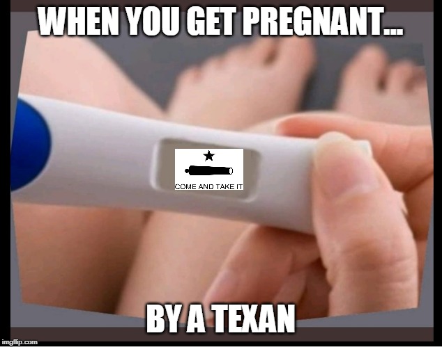 PREGNANCY TEST BLANK | WHEN YOU GET PREGNANT... BY A TEXAN | image tagged in pregnancy test blank,texas,2a,texas girl | made w/ Imgflip meme maker