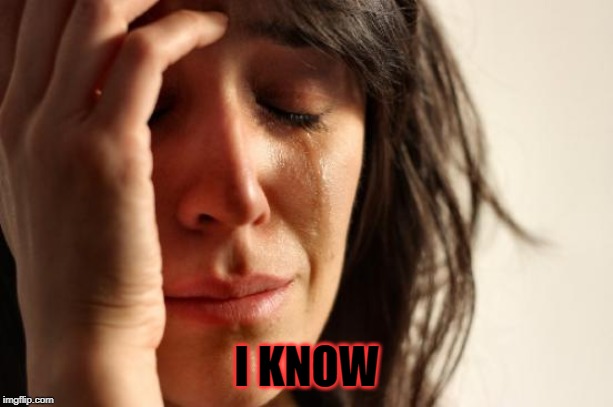 First World Problems Meme | I KNOW | image tagged in memes,first world problems | made w/ Imgflip meme maker