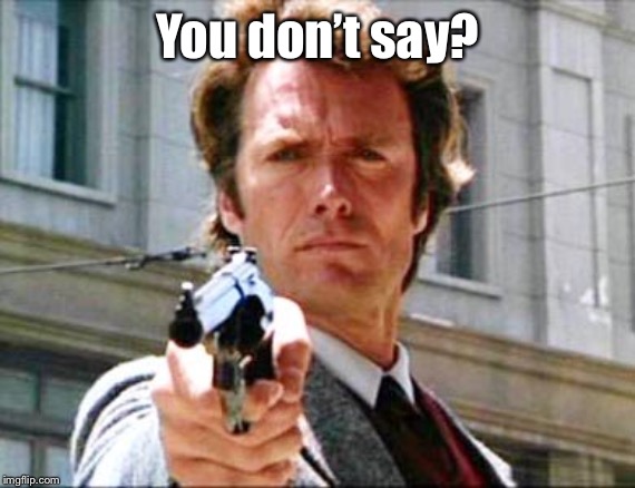 Dirty harry | You don’t say? | image tagged in dirty harry | made w/ Imgflip meme maker
