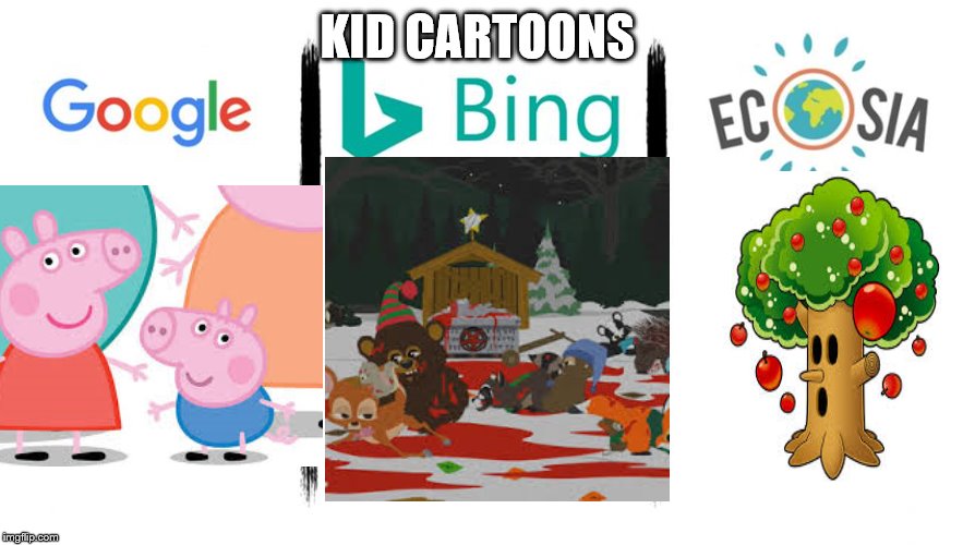 google bing | KID CARTOONS | image tagged in google bing | made w/ Imgflip meme maker