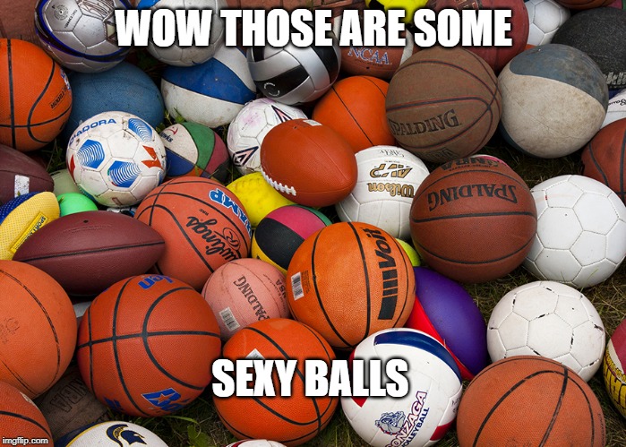 sports balls | WOW THOSE ARE SOME; SEXY BALLS | image tagged in sports balls | made w/ Imgflip meme maker