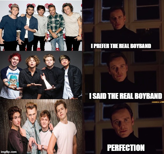 perfection | I PREFER THE REAL BOYBAND; I SAID THE REAL BOYBAND; PERFECTION | image tagged in perfection | made w/ Imgflip meme maker