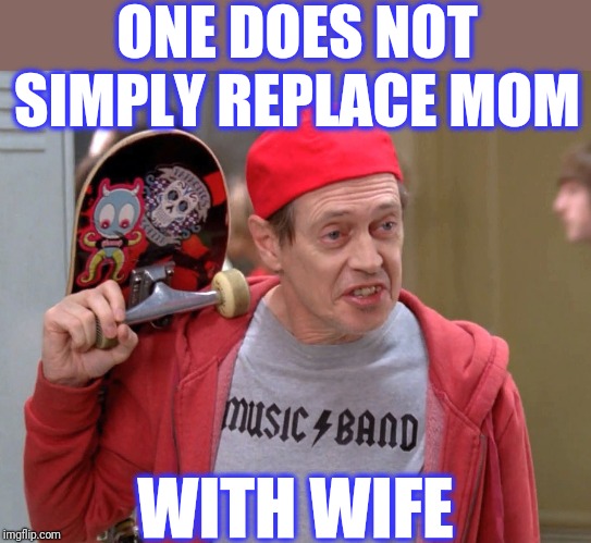 Steve Buscemi Fellow Kids | ONE DOES NOT SIMPLY REPLACE MOM WITH WIFE | image tagged in steve buscemi fellow kids | made w/ Imgflip meme maker