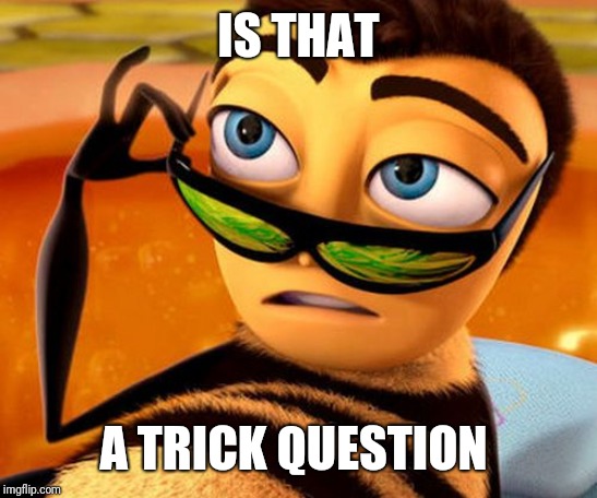 Bee Movie | IS THAT A TRICK QUESTION | image tagged in bee movie | made w/ Imgflip meme maker