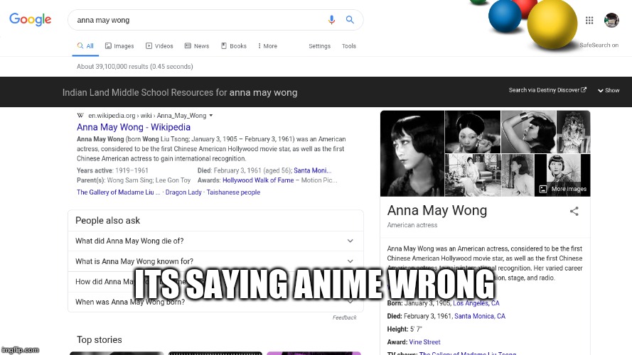 anne may | ITS SAYING ANIME WRONG | image tagged in anime'collo,g g g | made w/ Imgflip meme maker