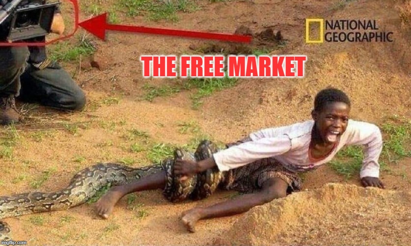 THE FREE MARKET | image tagged in capitalism | made w/ Imgflip meme maker