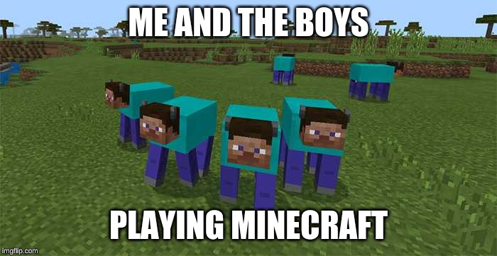 me and the boys | ME AND THE BOYS; PLAYING MINECRAFT | image tagged in me and the boys | made w/ Imgflip meme maker