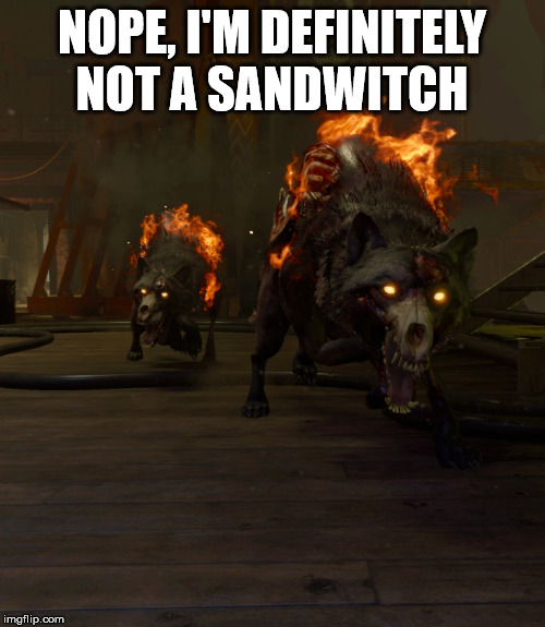 Olympia Gang | NOPE, I'M DEFINITELY NOT A SANDWITCH | image tagged in olympia gang | made w/ Imgflip meme maker