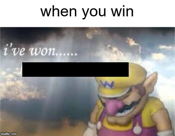 when you win | image tagged in memes | made w/ Imgflip meme maker