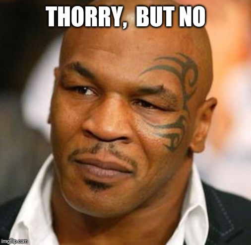 Disappointed Tyson Meme | THORRY,  BUT NO | image tagged in memes,disappointed tyson | made w/ Imgflip meme maker