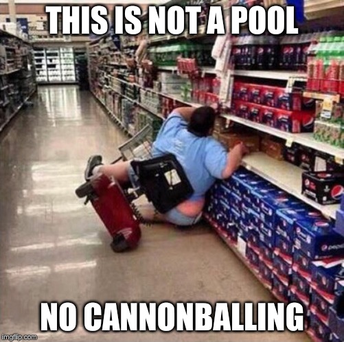 Fat Person Falling Over | THIS IS NOT A POOL; NO CANNONBALLING | image tagged in fat person falling over | made w/ Imgflip meme maker
