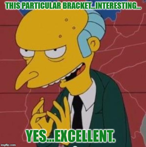 Mr. Burns Excellent | THIS PARTICULAR BRACKET...INTERESTING... YES...EXCELLENT. | image tagged in mr burns excellent | made w/ Imgflip meme maker