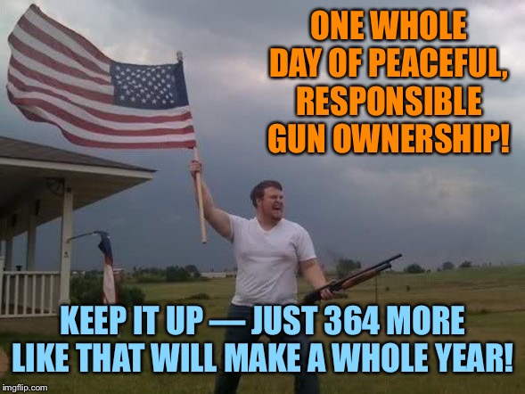 Everyone’s on their best behavior when the cameras are looking. | ONE WHOLE DAY OF PEACEFUL, RESPONSIBLE GUN OWNERSHIP! KEEP IT UP — JUST 364 MORE LIKE THAT WILL MAKE A WHOLE YEAR! | image tagged in gun loving conservative,second amendment,gun rights,rally,conservative logic,gun control | made w/ Imgflip meme maker