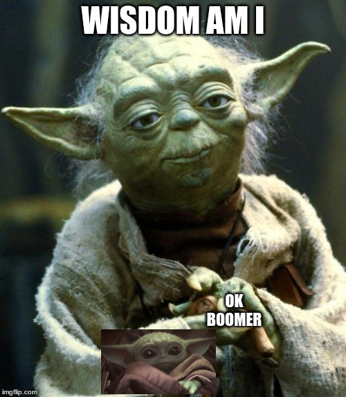 Star Wars Yoda | WISDOM AM I; OK BOOMER | image tagged in memes,star wars yoda | made w/ Imgflip meme maker