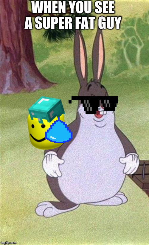 Big Chungus | WHEN YOU SEE A SUPER FAT GUY | image tagged in big chungus | made w/ Imgflip meme maker