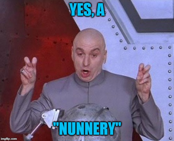 Dr Evil Laser Meme | YES, A "NUNNERY" | image tagged in memes,dr evil laser | made w/ Imgflip meme maker