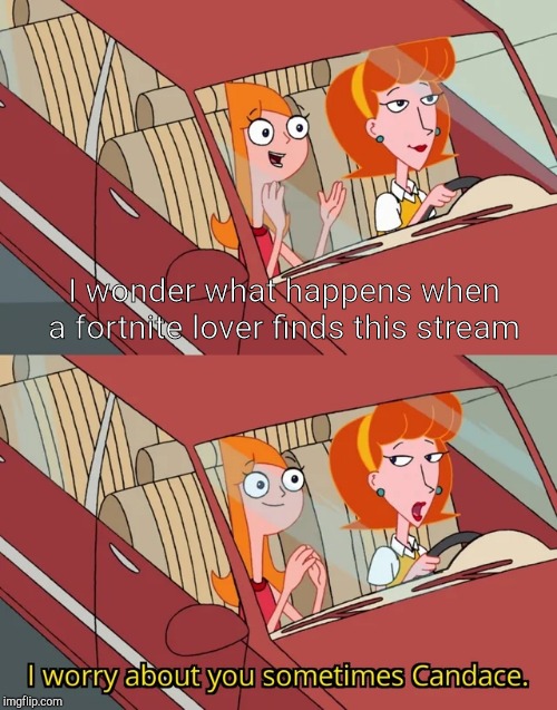 I worry about you sometimes Candace | I wonder what happens when a fortnite lover finds this stream | image tagged in i worry about you sometimes candace | made w/ Imgflip meme maker