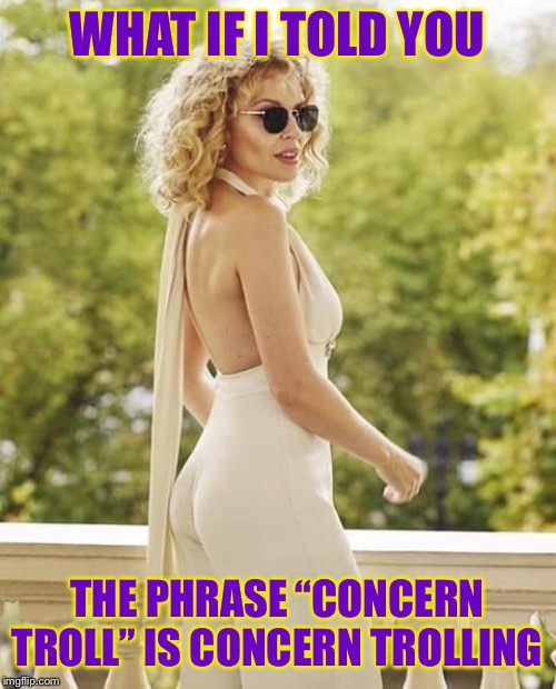 I have concerns about the way people view me on this site. | WHAT IF I TOLD YOU; THE PHRASE “CONCERN TROLL” IS CONCERN TROLLING | image tagged in kylie morpheus 5,imgflip users,imgflip trolls,politics lol,internet trolls,trolling the troll | made w/ Imgflip meme maker