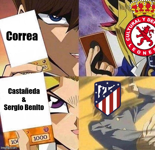 Cultural Leonesa 2-1 Atletico Madrid | Correa; Castañeda & Sergio Benito | image tagged in memes,funny,funny memes,football,soccer,spain | made w/ Imgflip meme maker