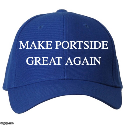 blue hat | MAKE PORTSIDE; GREAT AGAIN | image tagged in blue hat | made w/ Imgflip meme maker