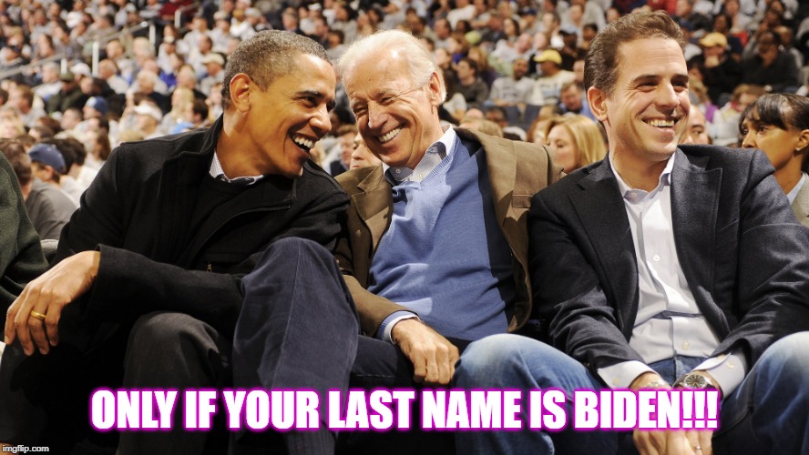 ONLY IF YOUR LAST NAME IS BIDEN!!! | made w/ Imgflip meme maker