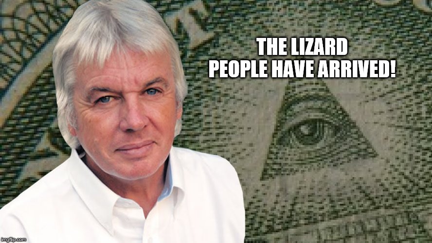David Icke | THE LIZARD PEOPLE HAVE ARRIVED! | image tagged in david icke | made w/ Imgflip meme maker