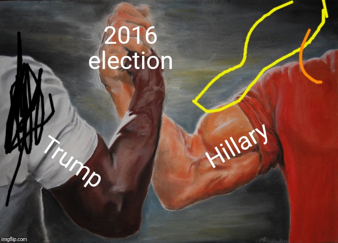 Epic Handshake Meme | 2016 election; Hillary; Trump | image tagged in memes,epic handshake | made w/ Imgflip meme maker