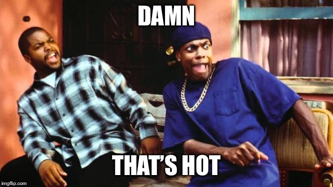Ice Cube Damn | DAMN THAT’S HOT | image tagged in ice cube damn | made w/ Imgflip meme maker