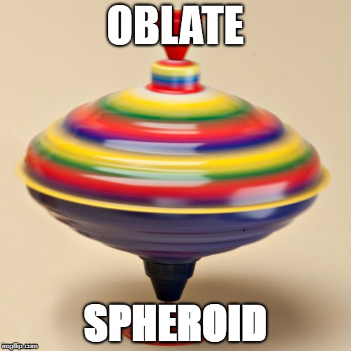 Oblate Spheroid | OBLATE; SPHEROID | image tagged in oblate spheroid,flat earth,earth,globe,spin,spinning | made w/ Imgflip meme maker