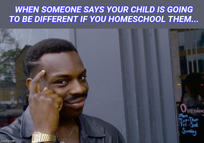 Roll Safe Think About It Meme | WHEN SOMEONE SAYS YOUR CHILD IS GOING TO BE DIFFERENT IF YOU HOMESCHOOL THEM... | image tagged in memes,roll safe think about it | made w/ Imgflip meme maker